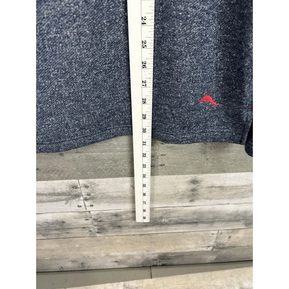 Tommy Bahama Sweatshirt Men Blue Red Marlin Logo Fleece Crew Neck Size M